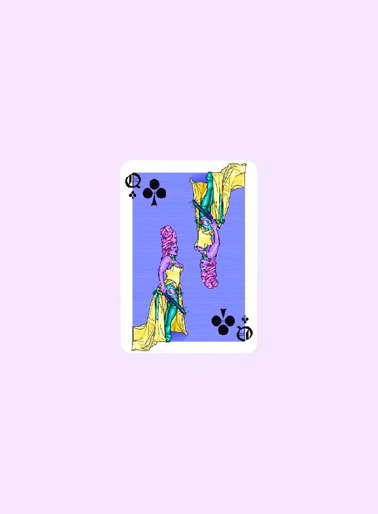 Queen of Clubs Sticker