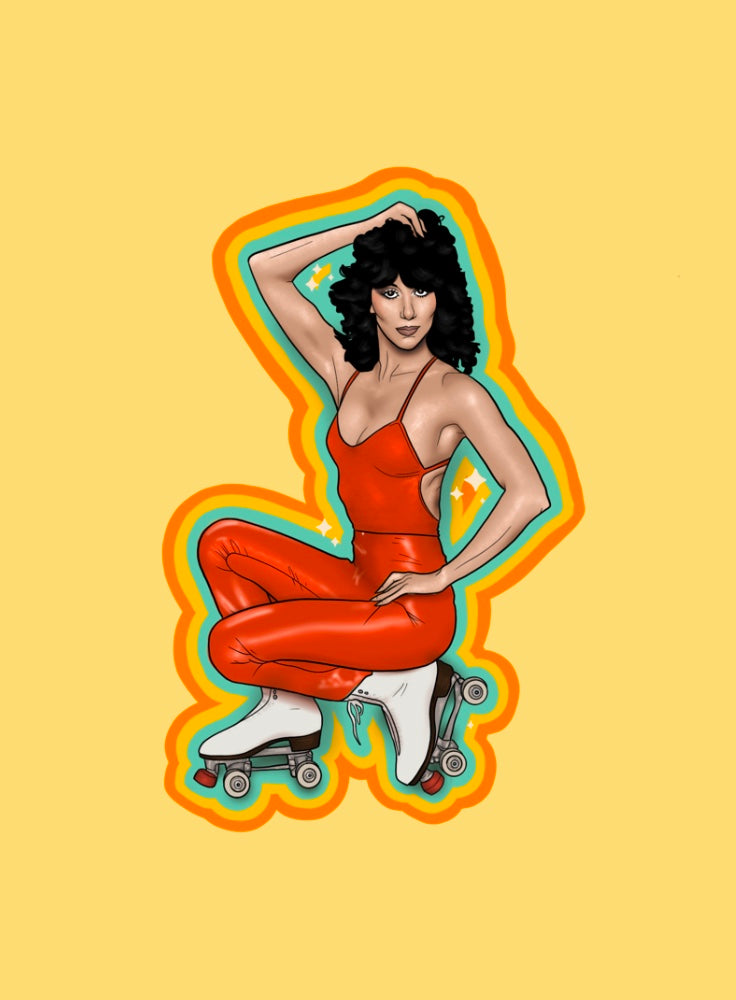 Roller Cher Wall Sticker